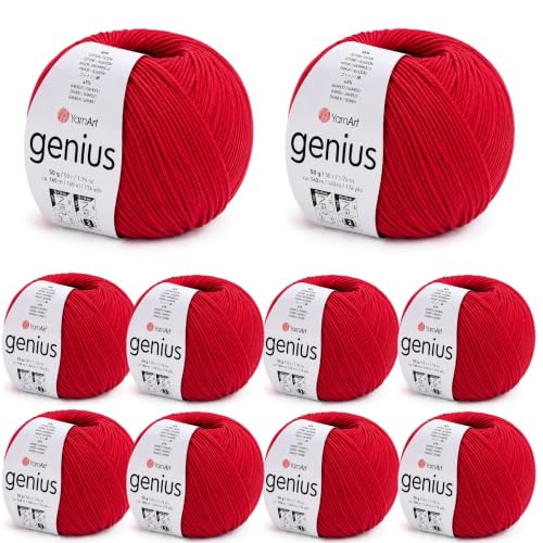 Image of YarnArt Genius Soft Cotton Blend Yarn, 10 Pack (1.76 oz / 174 Yds)