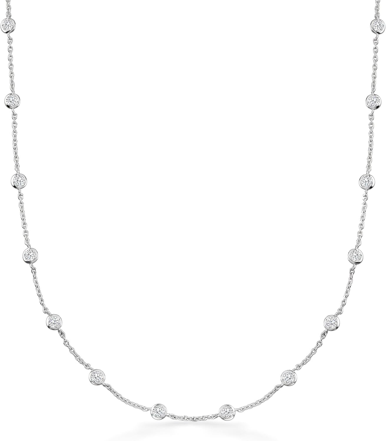 Ross-Simons 4.50 ct. t.w. CZ Station Necklace