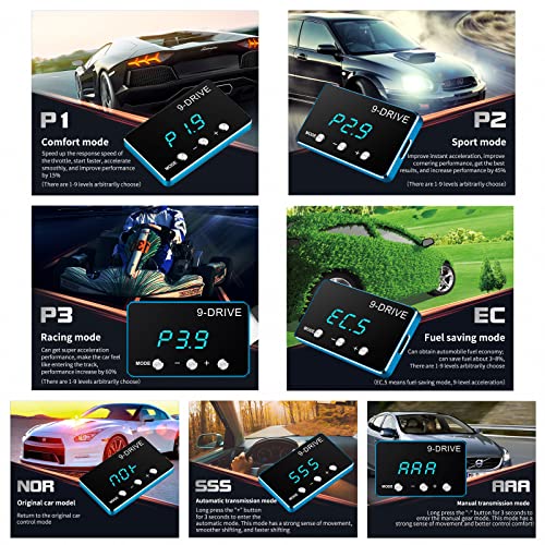 Qfansi 9 Drive Throttle Response Controller Electronic Pedal Racing Accelerator For NISSAN Frontier Titan Trucks JEEP Wrangler JL Gladiator JT DODGE RAM 1500