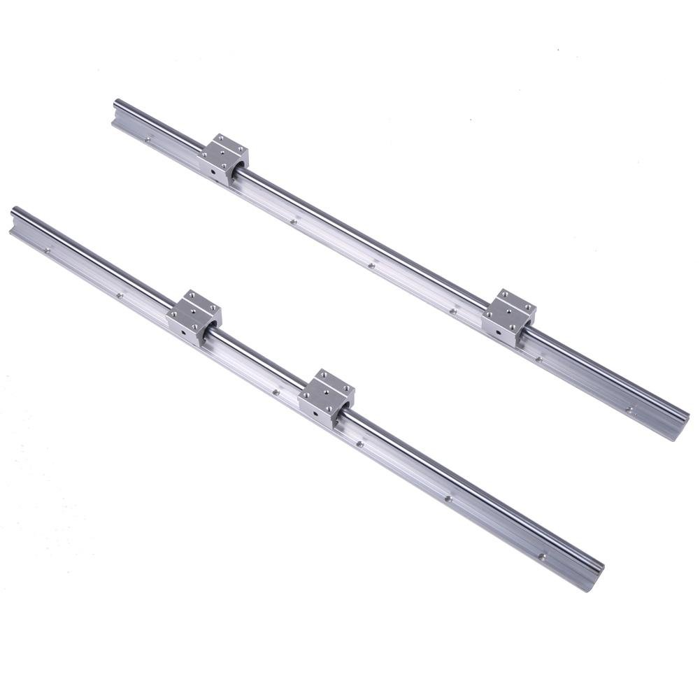 2Pcs SBR12 700mm 12MM Glissières à Roulement Linéaire Rail de roulement linéaire + 4Pcs SBR12UU Blocs Coulissants Glissières