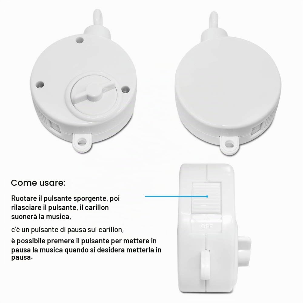 Afunta - Supporto per appendere alla culla una giostrina, con carillon, lungo 58 cm, regolabile, per decorazione giocattolo fai da te, set di dadi a vite