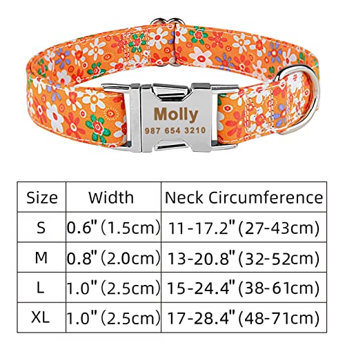 Collier de chien en nylon réglable orange taille S à L - 3