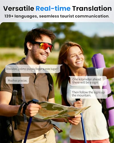 Image of AI Smart Glasses with Camera 4K, Video Recording Glasses with EIS & OIS Stabilization,Polarized Sunglasses,ChatGPT Voice Assistant, 139-Lang Translation,Open Ear Headphones for Cycling /Skiing /Baseball