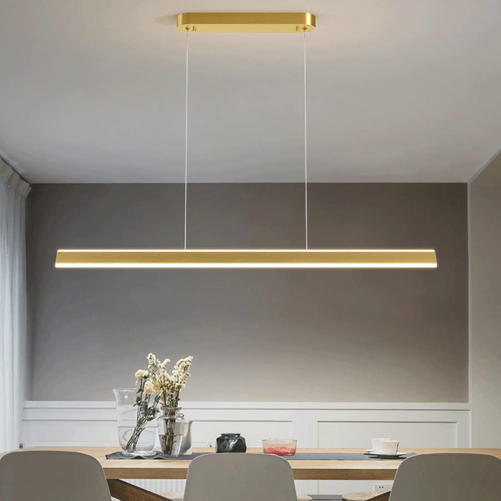 Lampadari Lampadari a Sospensione Lineari Lampadario a LED, Lampada a Sospensione Moderna a Striscia Lunga Lampada da Tavolo da Pranzo in Alluminio, Lampade a Soffitto Minimaliste per Cucina da