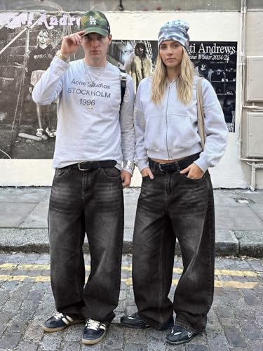 Image of JMIERR Men's Baggy Y2K Jeans Stretch Loose Fit Wide Leg Denim Pants | 5 Pockets, Oversized Casual Trousers, Vintage Relaxed wash, Breathable Cotton Blend,Hip Hop, Skater Streetwear, All-Season