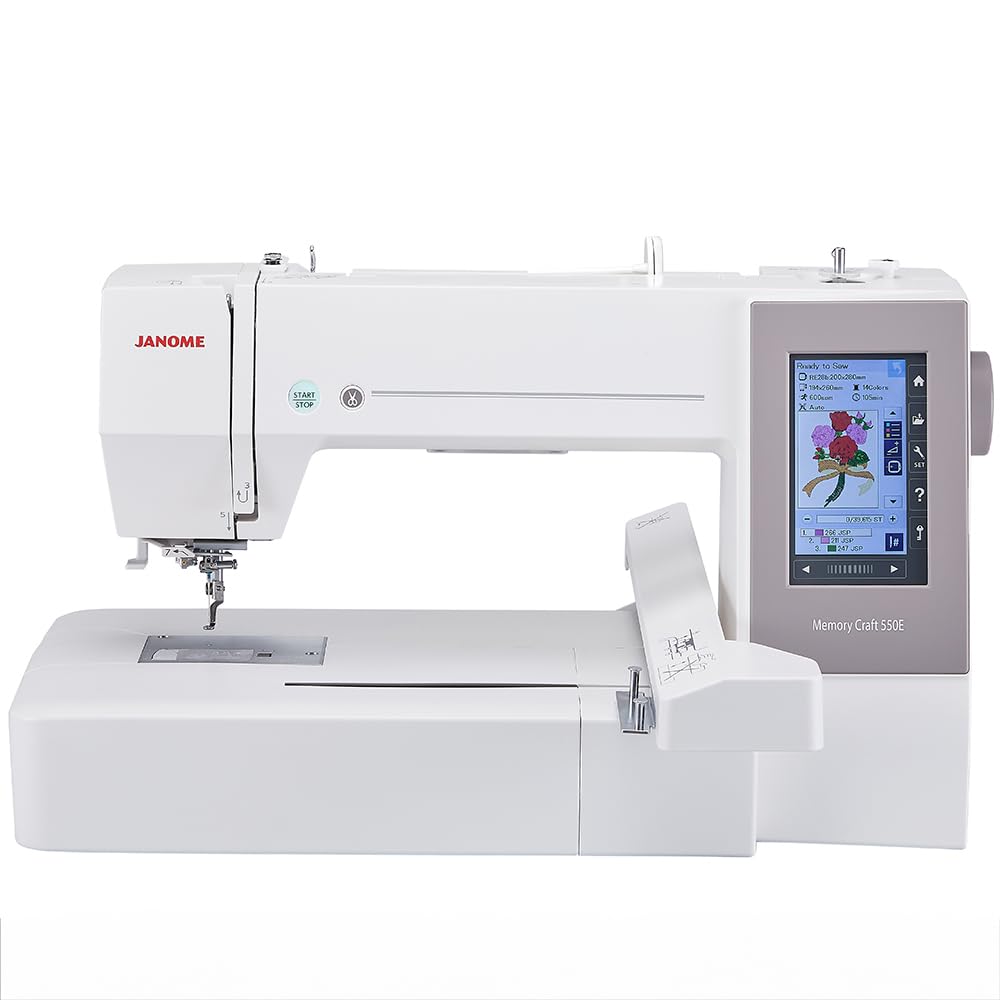 Janome Memory Craft 550E - Macchina da ricamo, edizione limitata, 35,6 x 20,1 cm