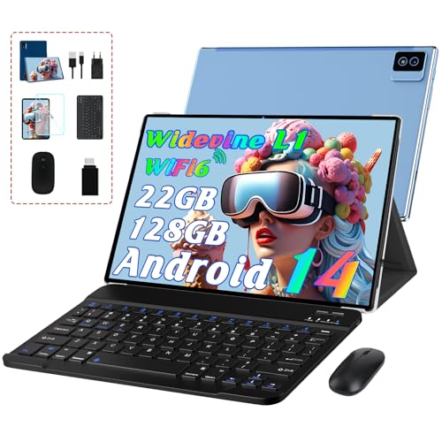 Biegedy Tablet Android 14 Tablet 10 Pulgadas, 22GB RAM + 128GB ROM (TF 1TB), 5G+2.4G Dual Band WiFi...