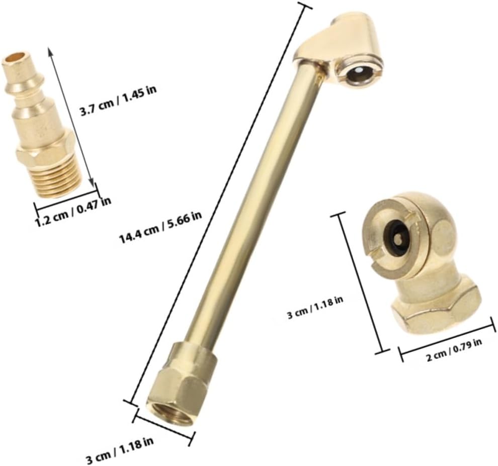 Garneck 2 Sets Dual Head Air Chuck Tire Inflator Nozzle Adapter Copper Quick Connect 1/4" Heavy Duty Air Compressor Attachment Kit for Vehicle Tire Filling