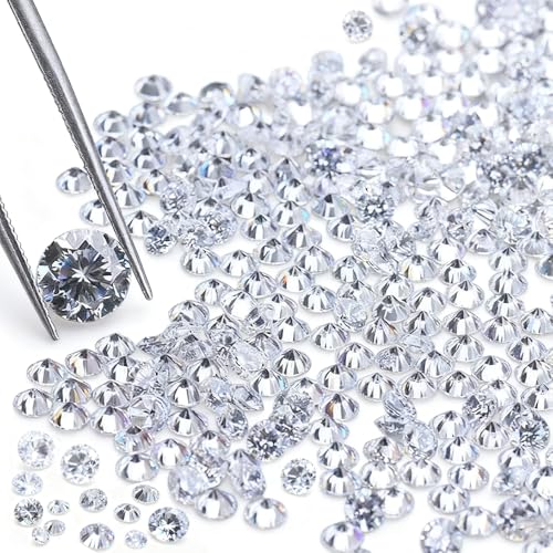 1.1mm 1000pcs Loose White CZ Zircon 5A Round Cut Synthetic Cubic Zirconia Stones Excellent Brilliant Cut