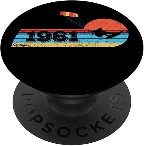 Miniatura 1 de Kitesurfer Kitesurfing Birthday Vintage 1961 born Kitesurf PopSockets Standard PopGrip