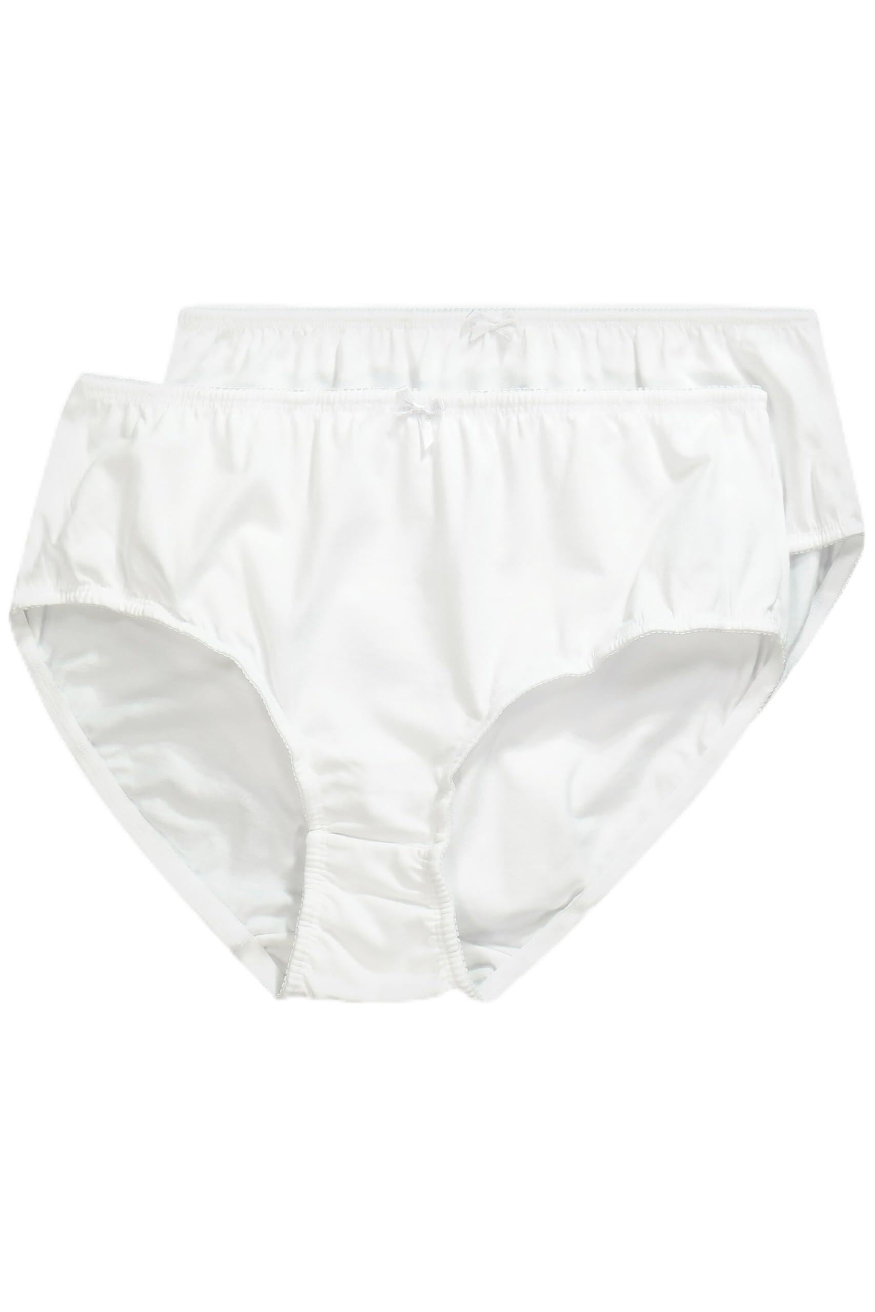 Ulla Popken Womenswear Plus Size Curvy 2-Pack Soft & Simple Cotton Panties white 62+ 712882209-62+