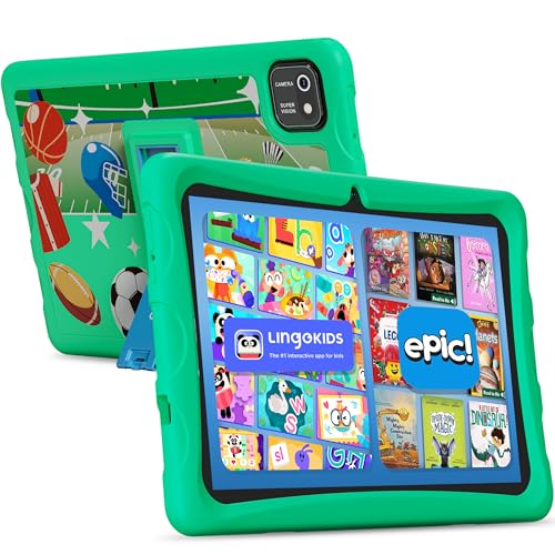 Image of Contixo 10 inch Kids Tablet - K103 Android Learning Tablet with Exclusive Games and Educational Apps, 32GB Storage, WiFi, Parental Controls & Kid-Proof Case - Green