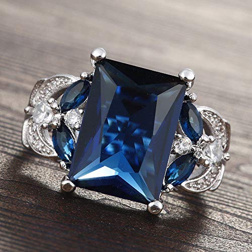 Duan 925 Silver Huge Natural 4Ct Tanzanite Ring Bridal Wedding Engagement Size 6-102
