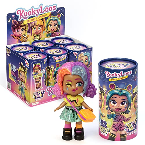 KOOKYLOOS Serie Party Time! – Caja con 6 muñecas coleccionables con Accesorios de Moda, Ropa, Zapatos y Juguetes, con 3 Expresiones Divertidas. Versión B
