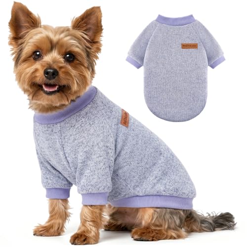 Image of 1 Pack Dog Sweaters for Small Dogs Girl Boy Winter Fleece Clothes Warm Soft Dog Sweatshirt Outfit for Dogs Cats Pet Apparel