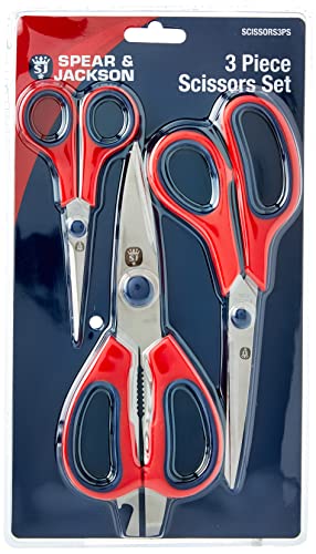 Image of Spear Jackson Spear & Jackson SCISSORS3PS 3 Piece Scissor Set, multicoloured, 20x26x1.5 cm