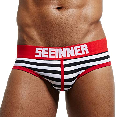 Yesmile Calzoncillos Bóxer para Hombre, Pantalones Cortos de la Ropa Interior Atractiva de los Hombres Calzoncillos a Rayas Bragas de algodón Suaves Bragas