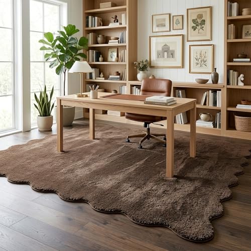 Garvee Large Scalloped Area Rugs 10x13 Thick Plush Living Room Rug Coffee by Garvee - Used condition - Image 2