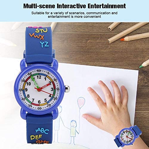 Zerodis Kids Cartoon Watch, Letter Pattern Children Wrist Watch PU Strap Wrist Watch, for Kids 3D Cartoon Design - Image 3