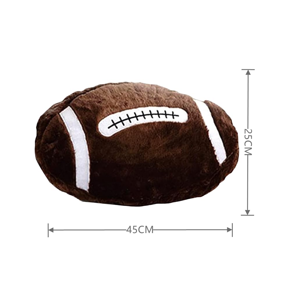 TONGMAN 14inch Football Throw Pillow,Fluffy Soccer Ball Stuffed Toys,Soft Soccer Stuffed Sport Balls Toys,Ball Pillow Soft Durable Plush Pillow Toy Sofa Decoration Gift (Rugby) - Image 2