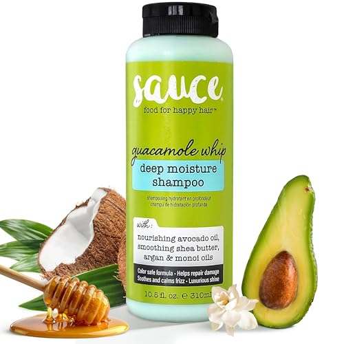 SAUCE BEAUTY Guacamole Whip Shampoo (10.5 Fl Oz) Deep Moisture Shampoo with Shea Butter and Avocado, Argan, Monoi & Coconut Oils, Frizz Control and Hair Repair Formula For All Hair Types