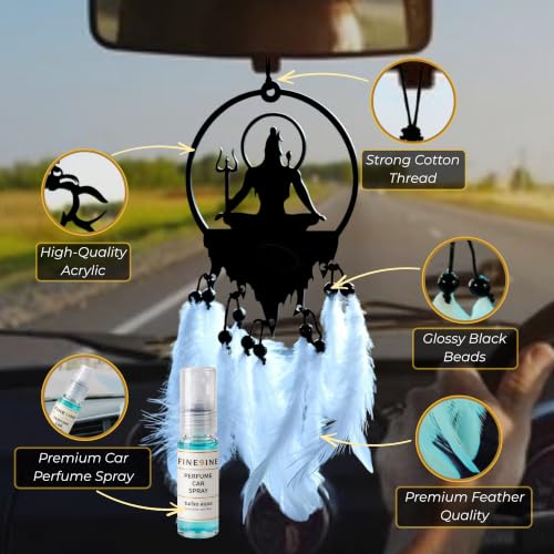 Image of Shiva Car Hanging Dream Catcher with Free 5 ml Car Perfume Spray