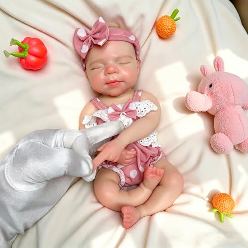 Muñeca bebé silicona 33 cm realista poseable miniatura 2