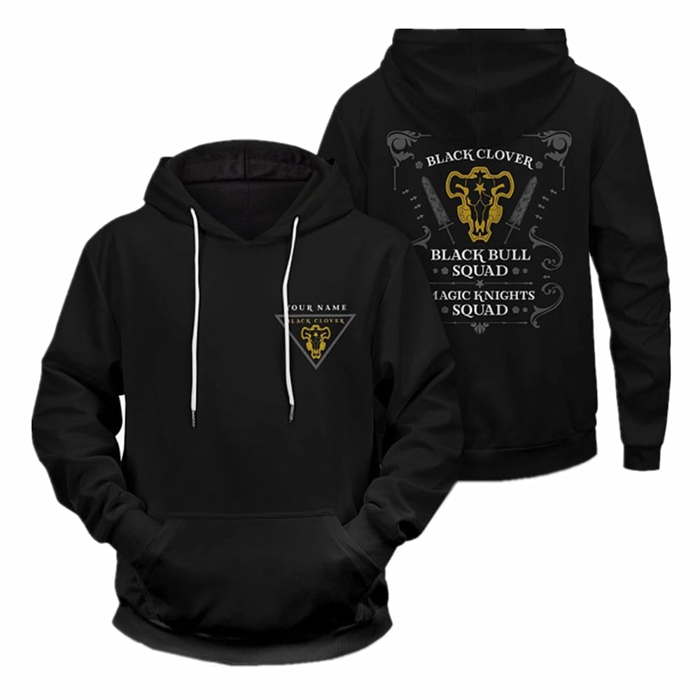 Charous Unisex Black 1 Anime Black Clover Asta Cosplay Hoodie, 3D Digital Printing Sweatshirts Used For Manga Fans Festivals Gift