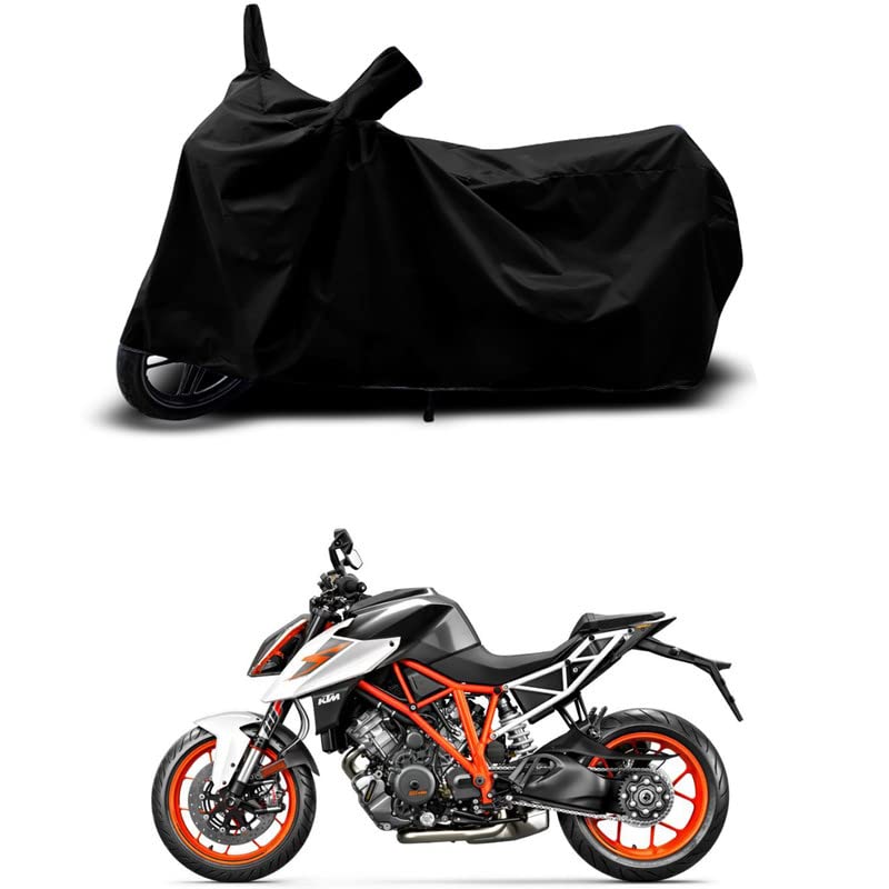 Image of 100% Scratchproof /UV-Rays /Heat Protection /Birds Dropping /Water Resistant /Dust Proof /Waterproof /Bike Scooty Two Wheeler Body Cover Compatible for 1290 Super Duke R STD All Varient[Black]
