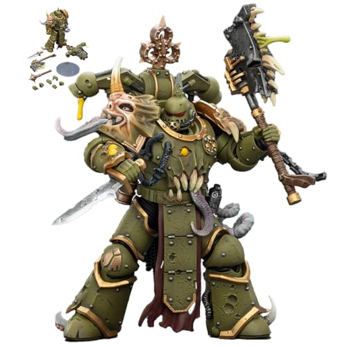 Image of JOYTOY Warhammer 40K Death Guard Plague Marine with Bubotic Axe and Plague Knife Action Figures Collectible Model Artifacts Birthday Gifts JT03608-4.8inch