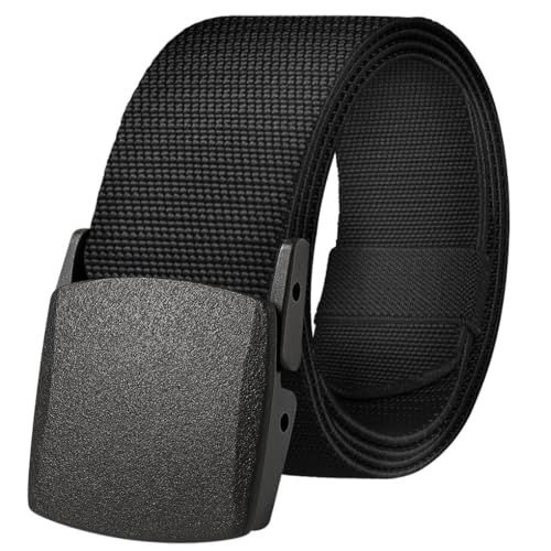 TECEUM Tactical Belt – Black B1 M – Heavy-Duty Military, Work, Hiking,Rigger, Utility, EDC Men’s Belts – Quick-Release – Nylon Web