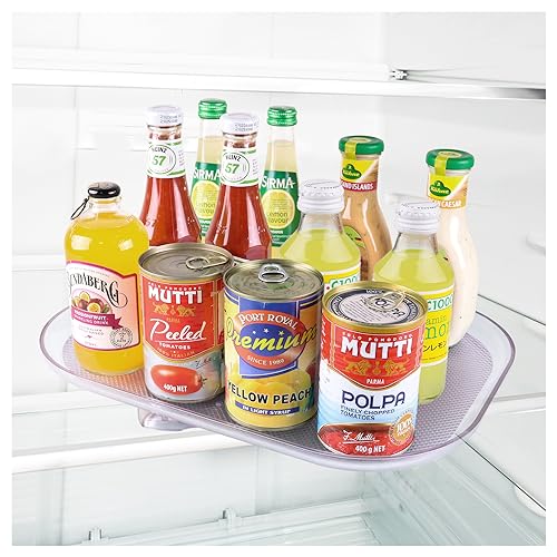 Lazy Susan - Organizador y almacenamiento para refrigerador, organizador y almacenamiento de nevera, cuadrado Lazy Susan para refrigerador, carrusel de especias acrílico organizador de tocadiscos para