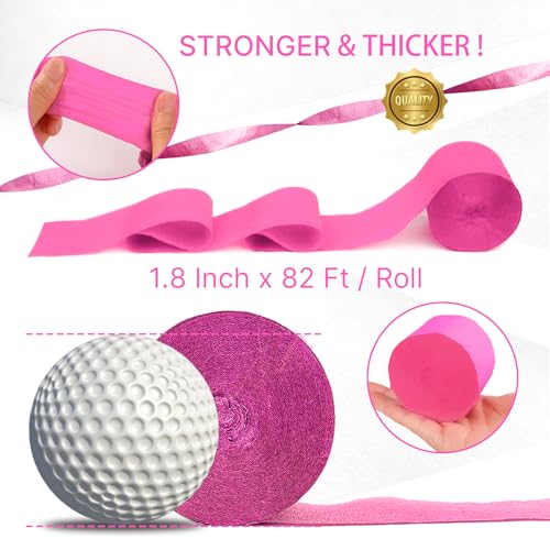 Image of PartyWoo Crepe Paper Streamers 8 Rolls 656ft, Pack of Pink, Hot Pink, Peach and White Party Streamers for Birthday Decorations, Party Decorations, Wedding Decorations (1.8 Inch x 82 Ft /Roll)