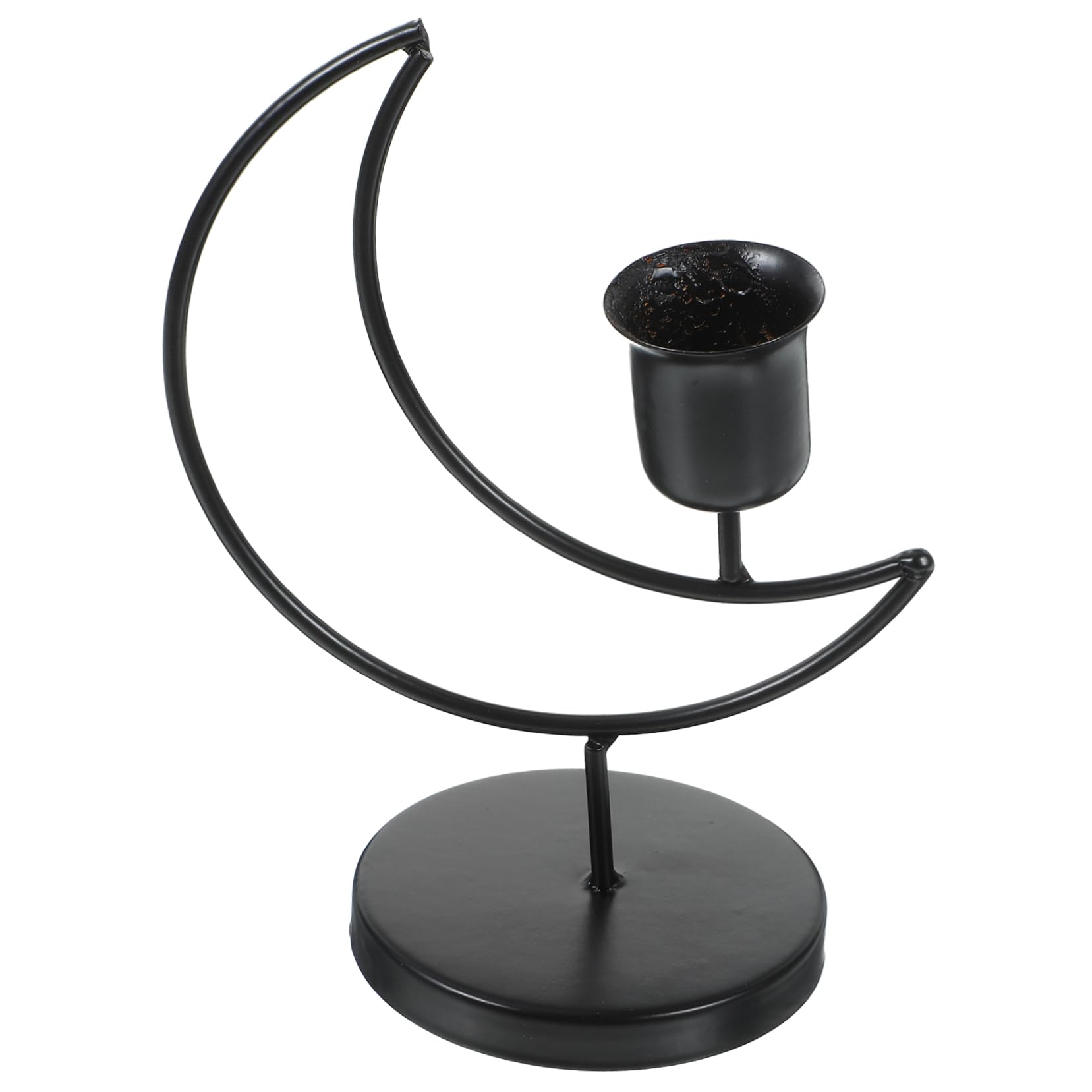 Cabilock Iron Moon Candlestick Temple Candle Holder Pillar Candle Holder Spell Candle Holder Moon Candle Holder Decorative Candle Holder Candelabra Candle Holder Vintage Decor Metal Desktop