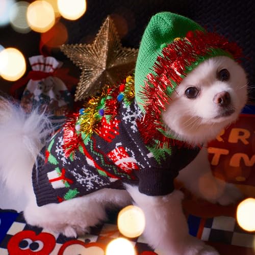 Suéter Navideño para perro con diseño de árbol de Navidad miniatura 4