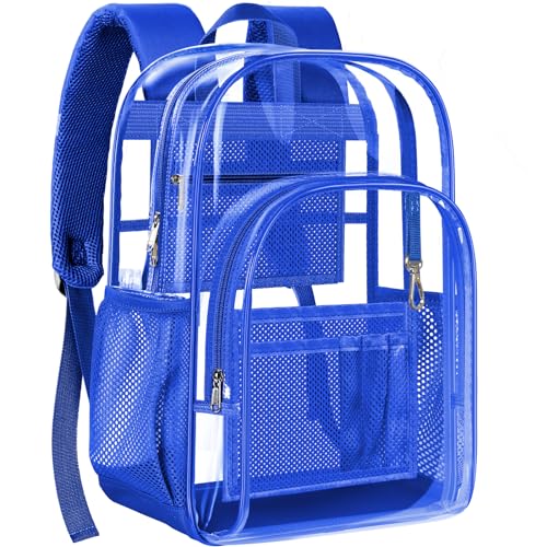 Image of PAMANO Clear Backpack, Heavy Duty Transparent Reinforced Bottom See Through for College, Travel Work Security