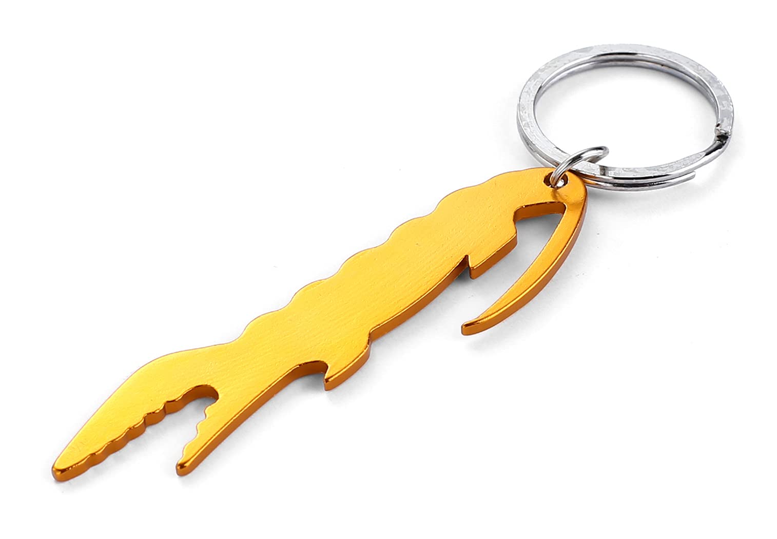 Komonee Men's Gold Crocodile Keyring Bottle Opener Key Chain Metal Croc Alligator Animal Novelty Sea Life