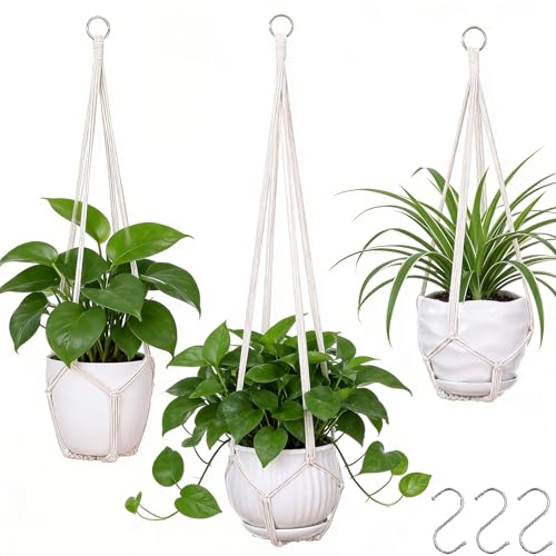 YIBOT 3 Pack Macrame Plant Hanger Indoor Hanging...