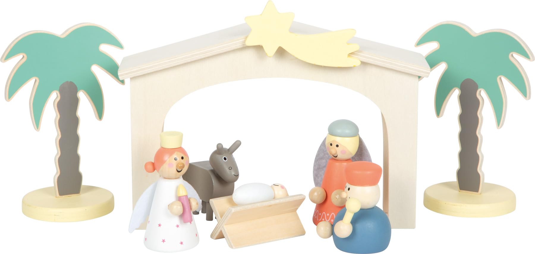 Small Foot Set Juego Belén de Madera Cuento de Navidad decoración navideña Figuras detalladas a Partir de 3 años, 12689