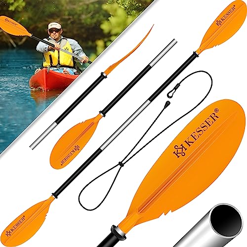 KESSER® Paleta Doble – 4 Piezas para Canoa Kayak Sup Stand-Up Paddling Board Pala de Remo, 228 cm de Aluminio, Muy Ligera para Bote Inflable, Remo, Kayak, Surf Board Bote
