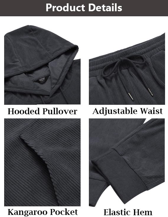COOFANDY Men's Tracksuit 2 Piece Set Hoodie Sweatsuits Athletic Jogging Suits Casual Sports Outfits - Image 6