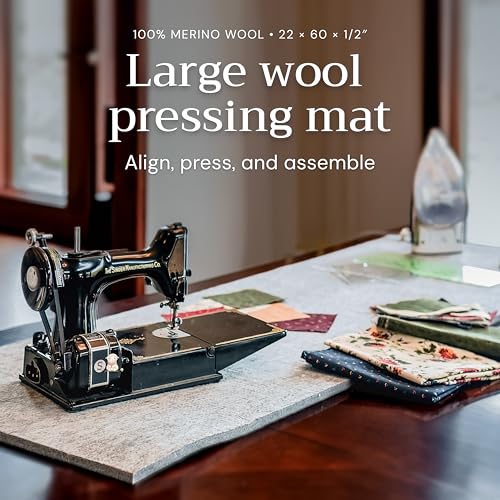 Wool Pressing Mat for Quilting 100% New Zealand Wool Ironing Pad for Quilters | Iron Board Quilting Supplies (22x60 Inch) - Image 2