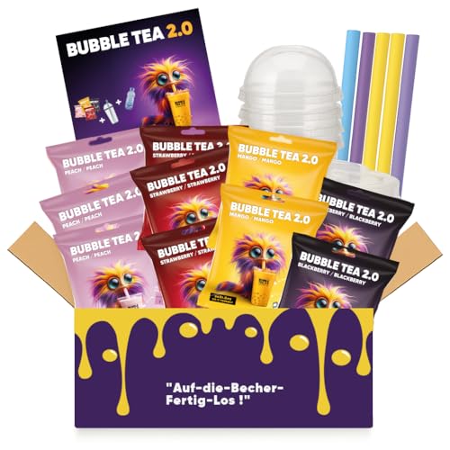 Bubble Tea 2.0 Party Set Erdbeere Pfirsich Mango Brombeere