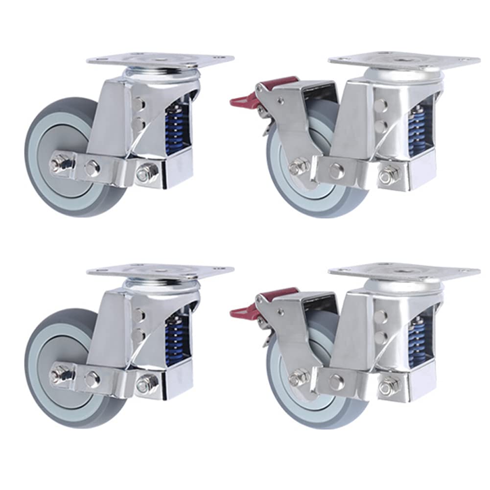 Zguouzantye One Color 4 Heavy Load Caster Wheels 75Mm For Industrial Trolley