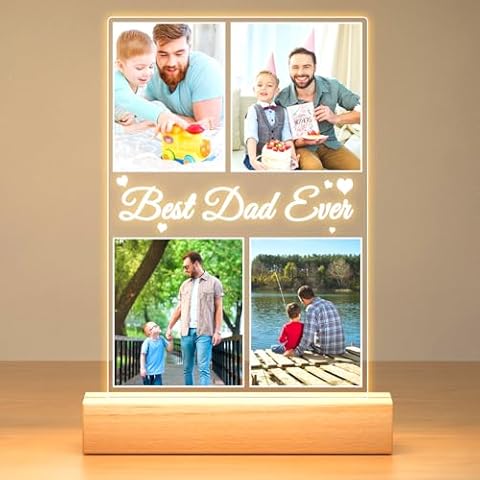 Personalised Acrylic Photo Frame with Night Light Cover