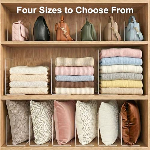 SortNStore Shelf Dividers for Closet Organization: 10" Tall x 12" Deep, Adhesive Separators Features Acrylic Material and Provides Storage for Clothes and Purses in Bedroom Cabinets(8-Pack) by SortNStore - Image 9