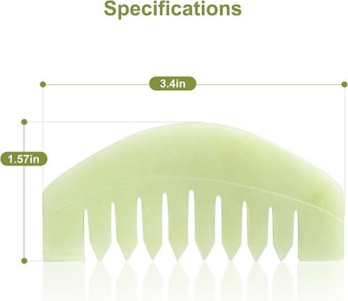 Miniatura 4 de airogym 2 peines de masaje de jade natural, peine de cuero cabelludo raspado Guasha, herramientas de masaje de cabeza multifuncionales, masajeador