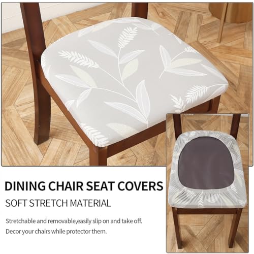 Dlmwell Chair Seat Covers Set Of 6 Stretch Printed Chair Covers For Dining Room Square Removable Washable Chair Protector Seat Cushion Slipcovers For Kitchen Office thumb #6