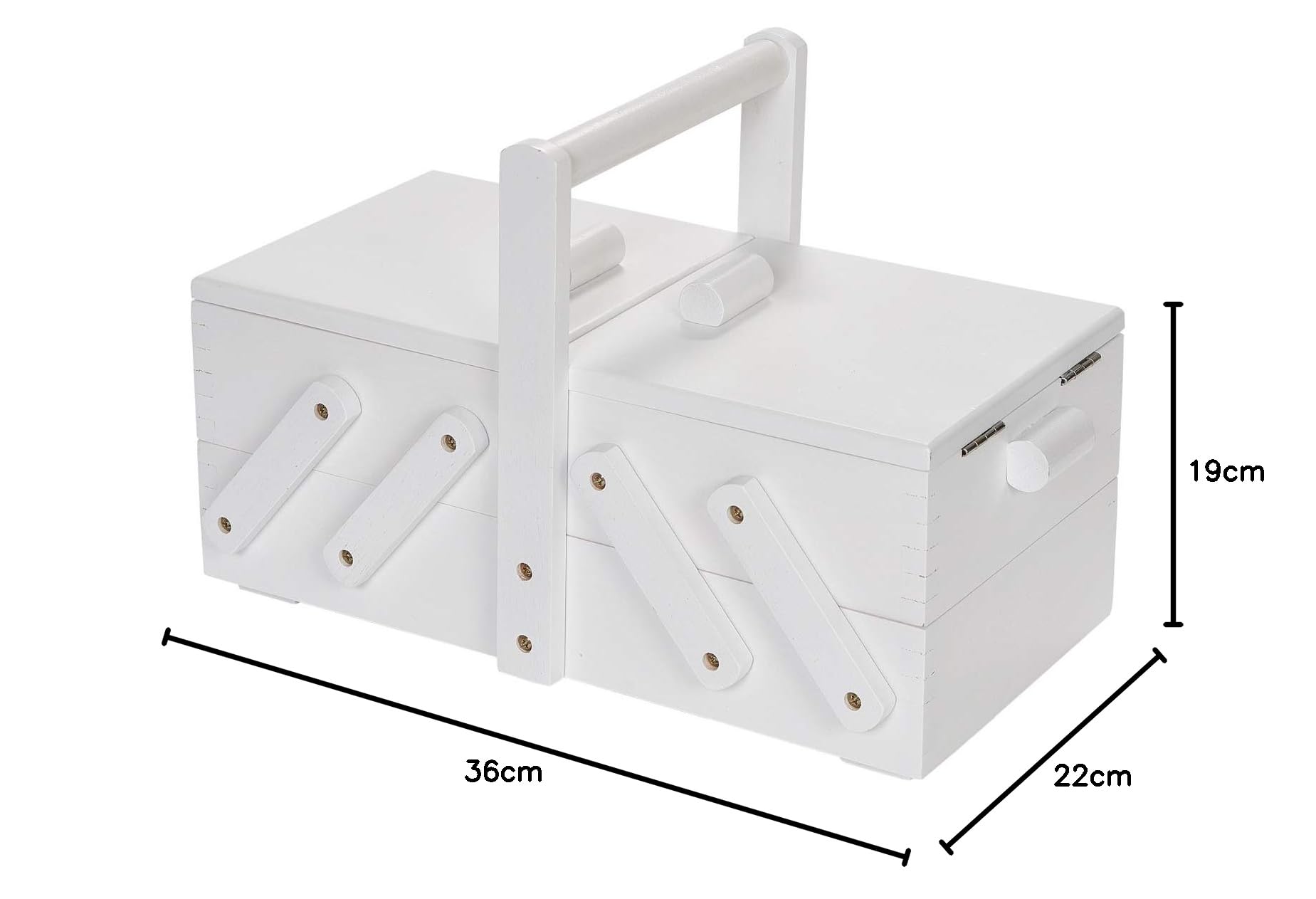 Prym 612579 Nähkasten/Nähkästchen Holz S, weiß