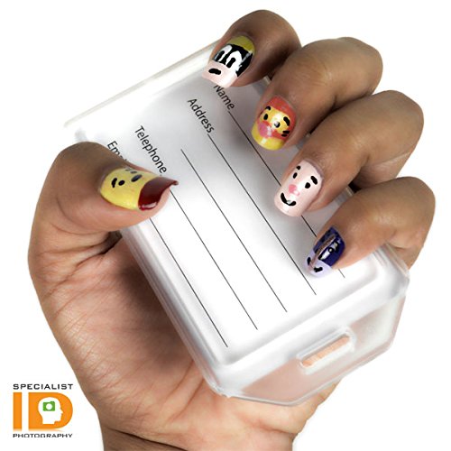 5 Pack - Premium Rigid Airline Luggage Tag Holders With 6" Worm Loops - Heavy Duty Hard Plastic -Suitcase Id Tag Identifiers With Business Card Insert Window By Specialist Id (Translucent/Clear) #TOP2